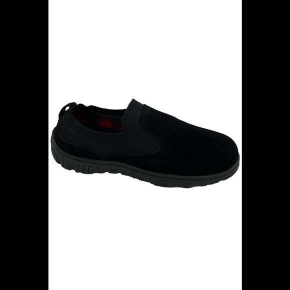 Clarks Men's Suede Flannel-Lined Slippers Black - Medium - Picture 1 of 3